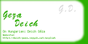 geza deich business card